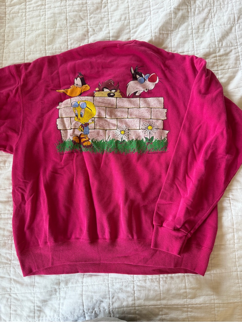 Vintage Pink Looney Tunes Crewneck Sweatshirt